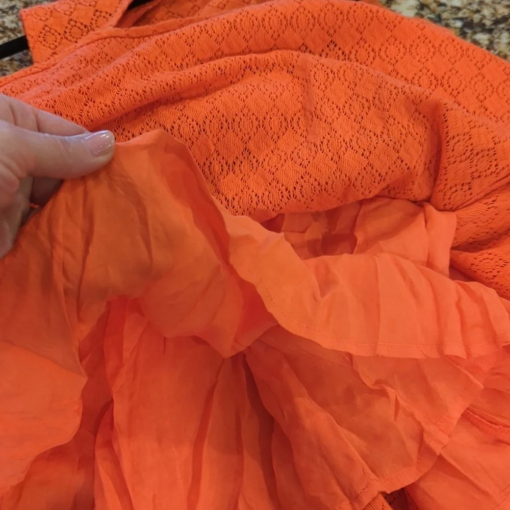 Free People Orange Dress Mini See-Through Daisy Waist Spring ASO Taylor Swift